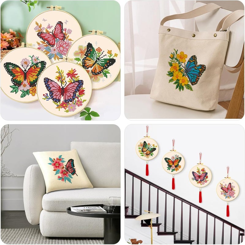 Zhenqing Aida Cloth 14 Count Cross Stitch Fabric Cross Stitch Aida Cloth for Embroidery and Needlework (Khaki, 30 * 39inch) - Image 5